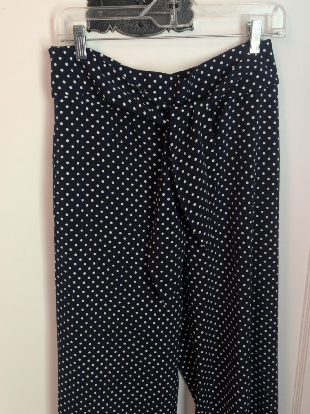 Eva Mendes New York Company High Waist Wide Leg Pants Polka Dot Pattern Sz M - Picture 7 of 7